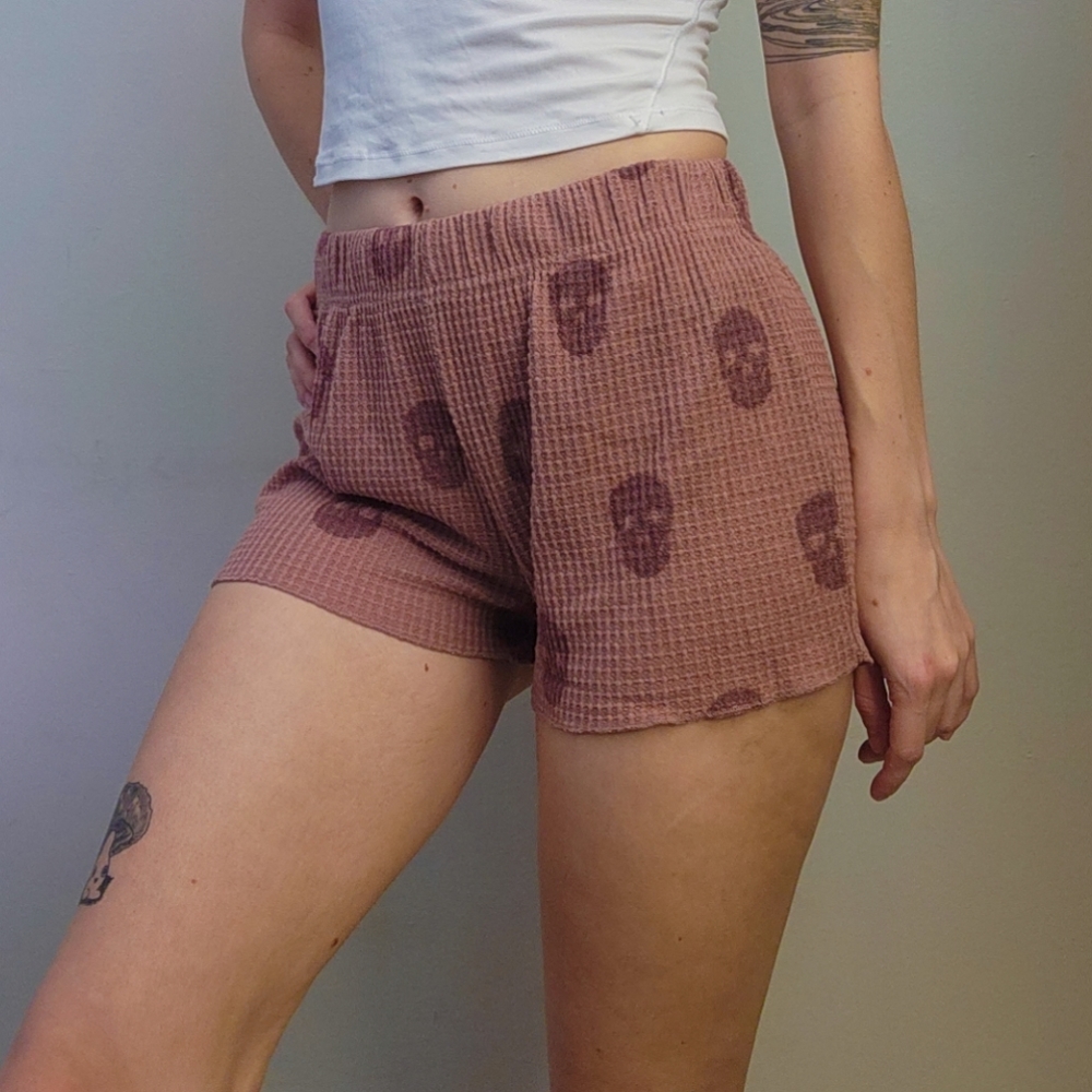 Cozie by Pink Rose Pink Skull Pajama Shorts Size M